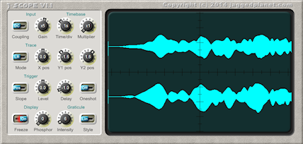 Click to open full-sized view Oscilloscope showing stereo envelopes in on-shot mode